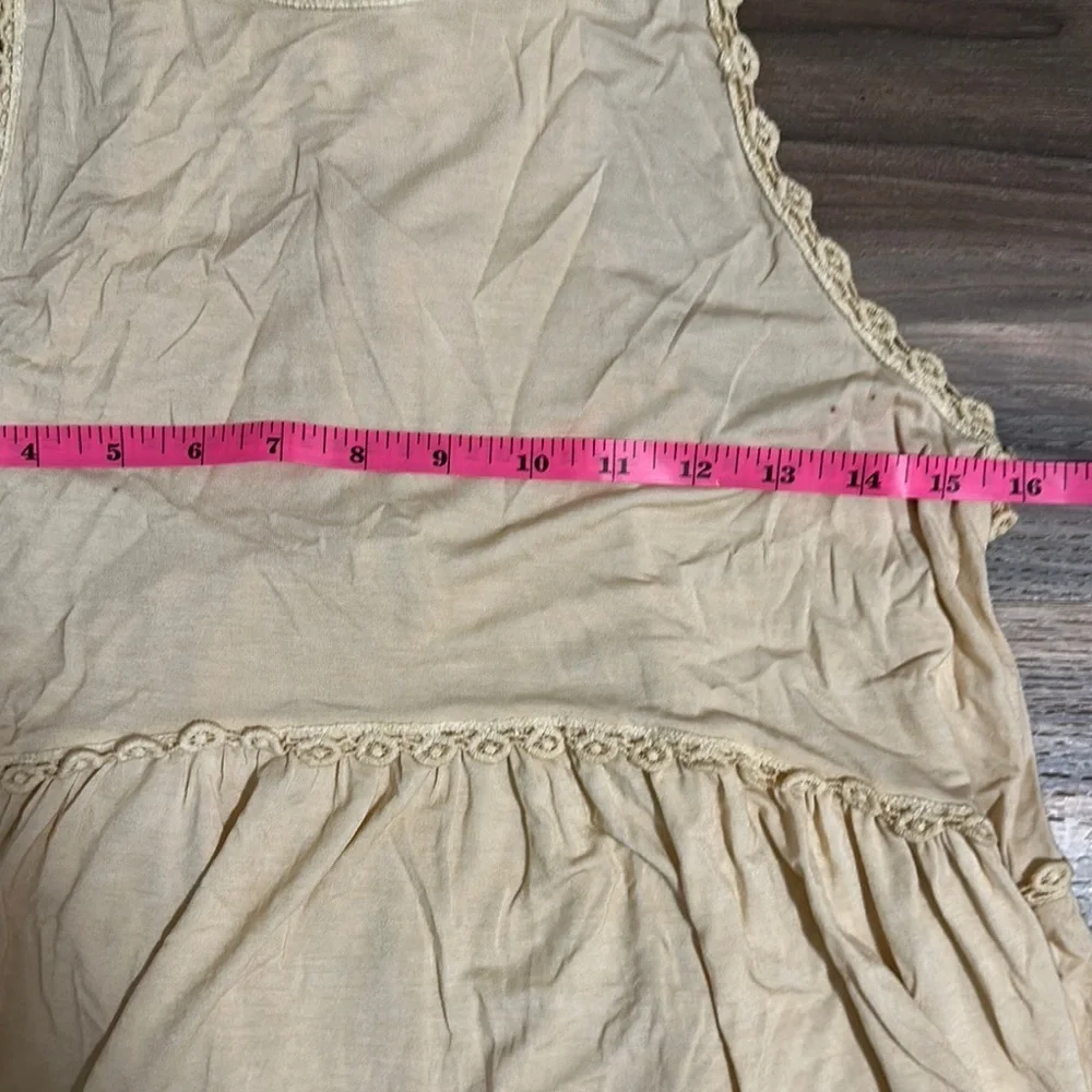 POL Sweet And Simple Racerback Sleeveless Babydoll Tank Womens Small Zip Cream - Picture 5 of 9